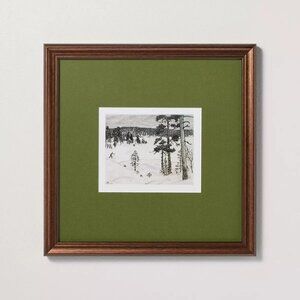 12x12 Countryside Skier Framed Christmas Wall Art - Hearth & Hand Magnolia